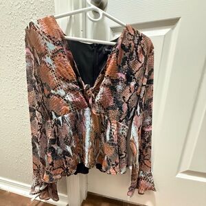 4SI3NNA Animal Print Dress - Orange and Black